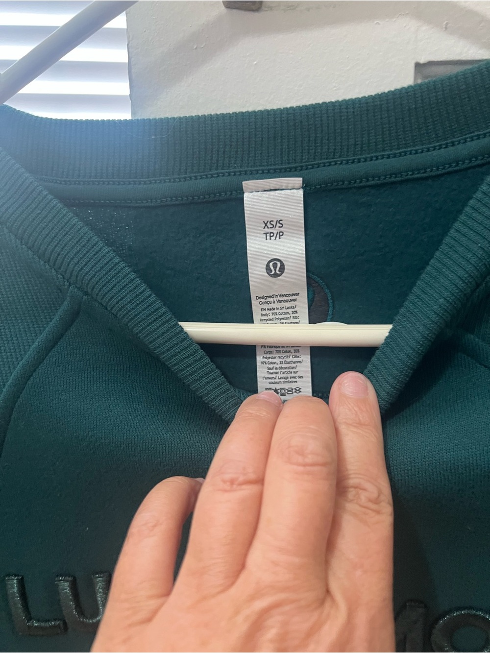 lululemon athletica Dark Teal Embossed Logo Crewneck Sweatshirt - Picture 2 of 4